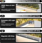 GSK White Metal Planter Box with LED Light Rectangular Illuminate Flower Trough 30" H×10" W×37.9" L Vibe Indoor Light Up Garden Plants Outdoor Separation Patio Porch Balcony