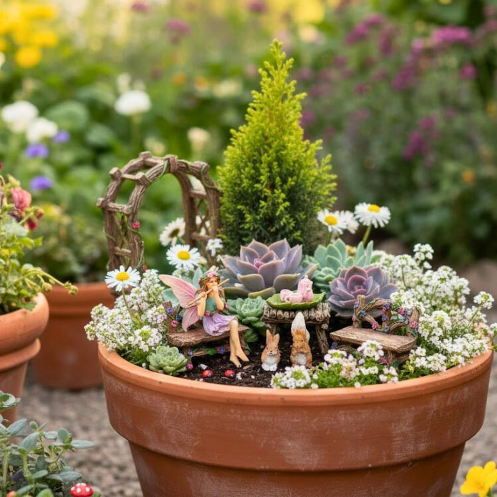 PRETMANNS Fairies for Fairy Garden Accessories Kit, 14 Piece Fairy Set | Fairy Garden Accessories Kit, Figurines & Garden Fairy Ornament, Furniture Included, Bunny, Squirrel & Ladybugs