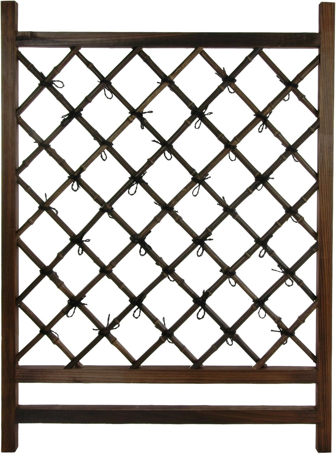 red lantern japanese wood & bamboo fence section, main product view