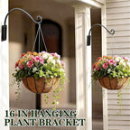 16 Inch Plant Hangers Outdoor 4 Pack,Plant Hanging Hook Bracket for Bird Feeder Hanger,Hanging Plant Hooks for Outside Baskets Lanterns Wind Chimes Outdoor Indoor