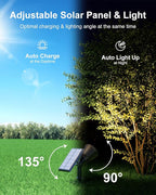 Solar Powered Spot Lights Outdoor Waterproof Super Bright LED Yard Spotlights for Tree, Flag, Lawn, Sculpture, Dusk to Dawn Landscape Uplighting for Outside House Wall Garden Backyard Walkway Driveway