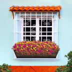 Halatool 2Pack 30 Inch Window Box with Coco Liner Sturdy Metal Railing Planter with Coconut Coir Basket Liners for Window Deck Fence Porch and Patio Outdoor Indoor Lawn