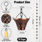 rain chains for gutters outside copper rain chain, side view