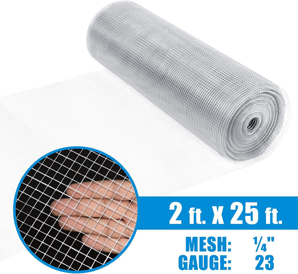 Fencer Wire 23 Gauge Galvanized Hardware Cloth with Mesh Size 1/4" x 1/4" (2 ft. x 25 ft.)