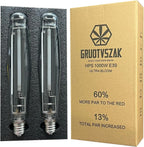 HPS 1000 Watt Grow Light Bulb E39 60% Increases on RED Spectrum 1950μmol 136000lm Ultra Bloom Flowering High Pressure Sodium 2-Pack
