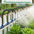 Thiswing 200FT 360° Adjustable Irrigation System for Garden | 1/4" Tubing, Automatic Watering Misting System with 36 Nozzles, Sprinkler for Garden, Yard, Lawn and Outdoor Plants