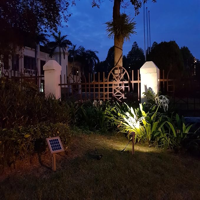 HEX 50X Single Solar Spotlight Warm White LED Waterproof Dimmable Dusk to Dawn for Outdoor Garden Yard Landscape Pathway Downlight Uplight