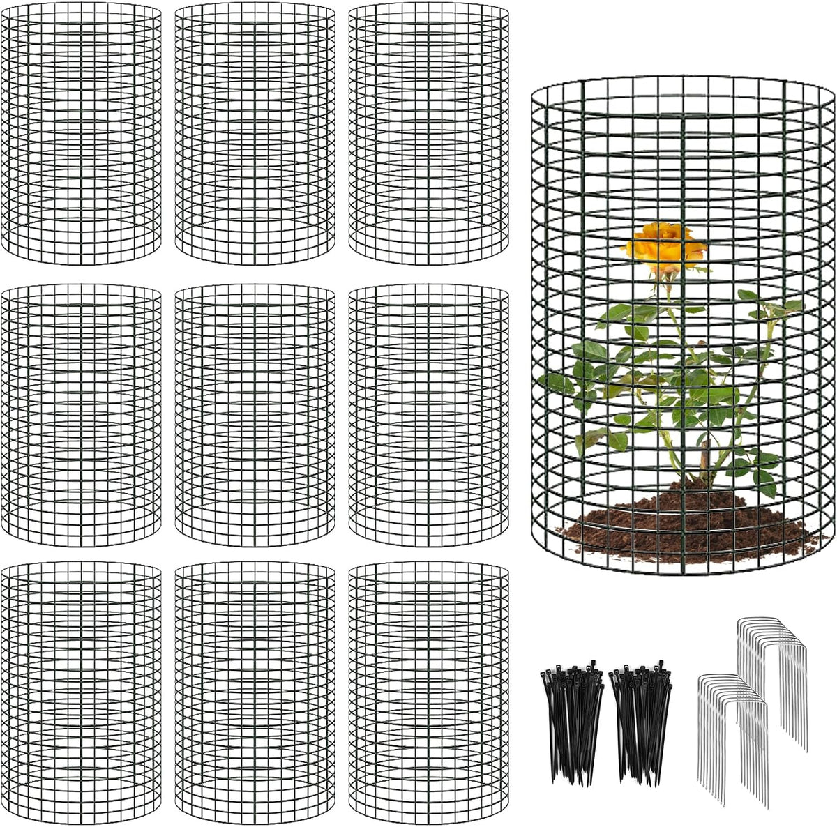 10 packs large wire plant protector from animals, main product view