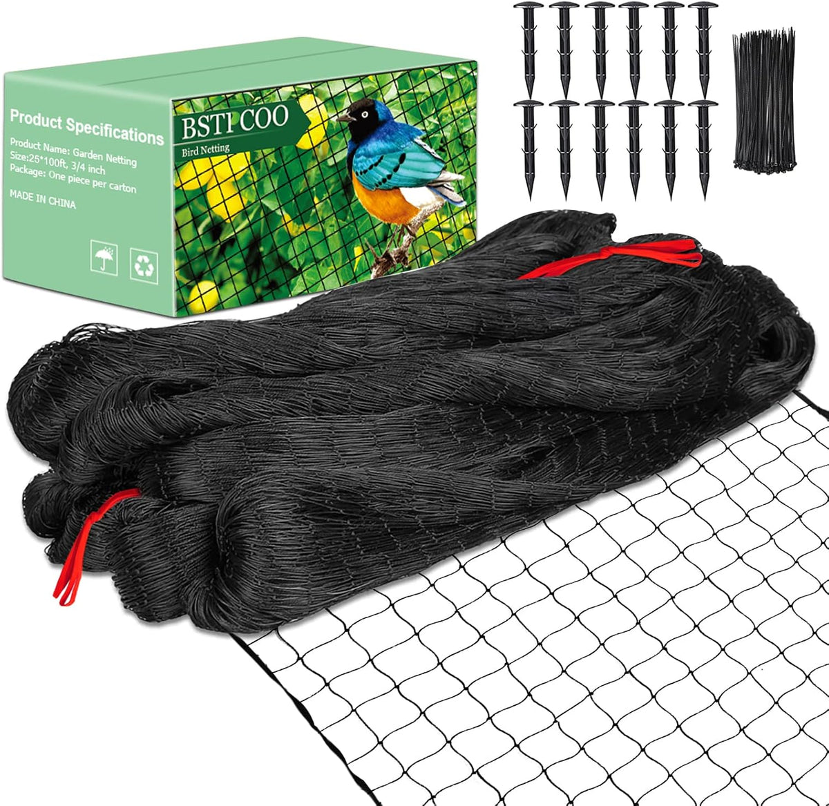 bstpcoo bird netting 25'x100' with 3/4" mesh nylon, main product view