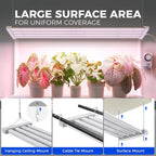 Barrina TX-L84 4FT LED Grow Light, 336W (4 x 84W), 4 Panels Wider Coverage | Pinkish White Full Spectrum, Linkable to 4, High PPFD, Hanging Plant Stand with Grow Light for Indoor Seedling, Timer, 4 Pack