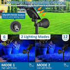 T-SUNUS Blue Solar Lights Outdoor Christmas, 2 Modes Garden Spotlights Waterproof IP65 Auto On/Off Security Landscape Pond Spot Light for Tree Flag Patio Garage Yard Driveway Pool Halloween 2 Pack