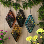 hushee 4 pcs hanging glass planter geometric terrariums, package contents