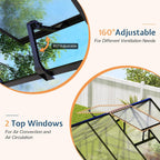 jocisland 6x12x6.3 ft polycarbonate walk-in greenhouse with dual, close-up detail