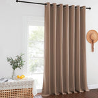 NICETOWN Blackout Curtains for Sliding Glass Door Room Divider Noise Reduce Curtain Panel Portable Window Screen Sliding Partition, W100 x L102 inches, 1 Panel, Cappuccino