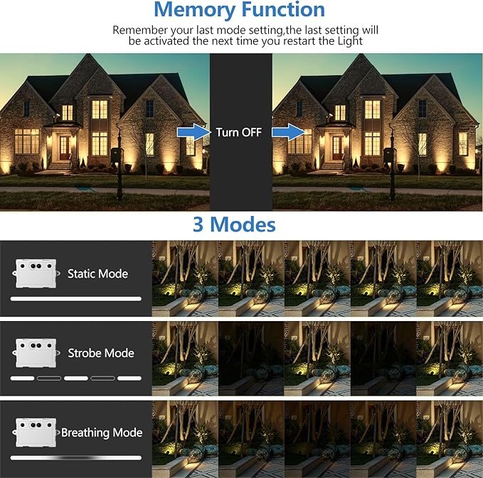 MEIHUA Solar Spot Lights Outdoor, 6 in 1 Solar Landscape Spotlights 2700K Warm White, 3 Lighting Modes & 3 Brightness, IP66 Waterproof Spotlights Outdoor Garden for Pathway Driveway Yard Tree