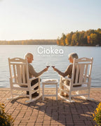 Ciokea Oversized Outdoor Rocking Chair, 380lbs Heavy-Duty Large Patio Rocker, Weather Resistant & Anti-Fade Porch Chair, High Back Cozy Rocking Chair for Outside, Fire Pit, Deck, Garden, White