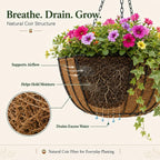 Sinimaka Coco Liners for Planters 14 Inch, 6 Pack Round Hanging Basket Liners, Coconut Fiber Liners for Planters Flowers Garden