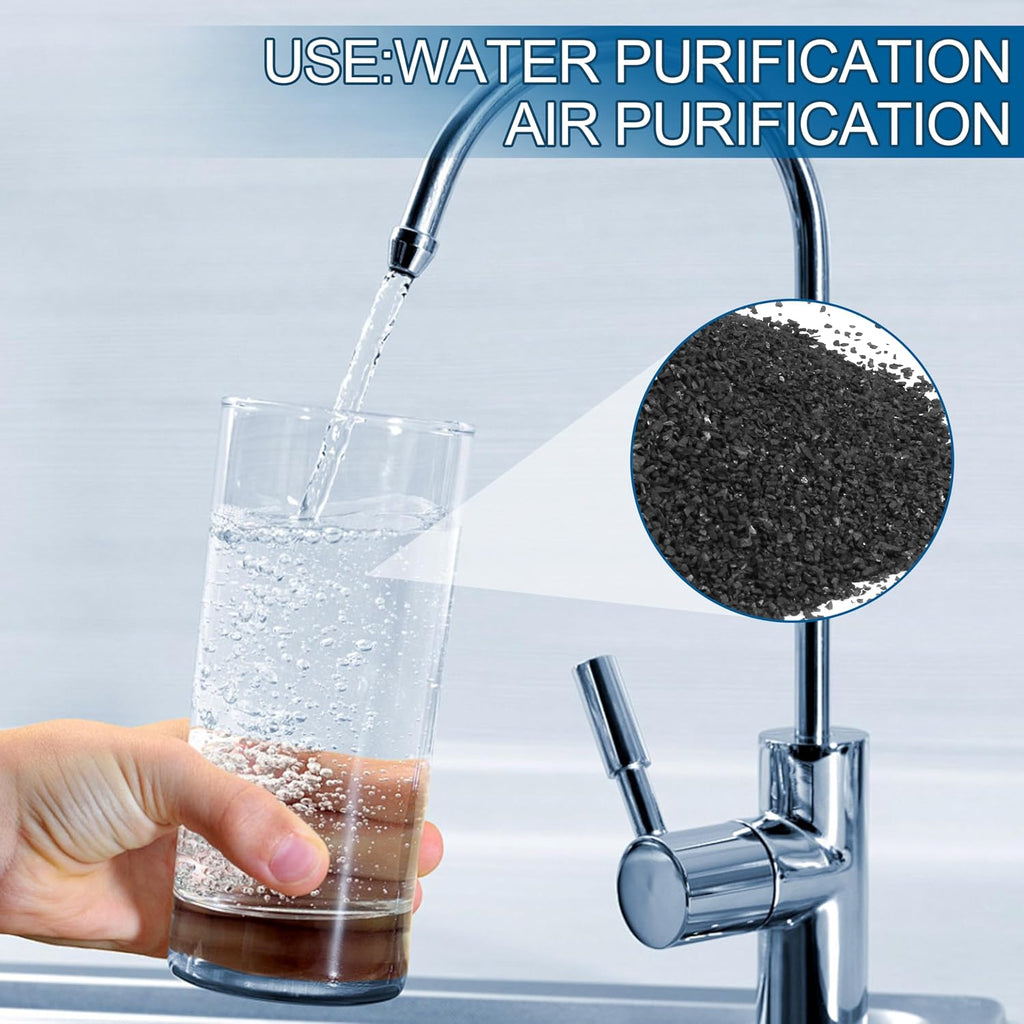 6.6 lbs coconut hull granular activated carbon for on a desk or shelf