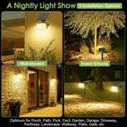 102 LED Solar Spot Lights Outdoor Waterproof IP65, Adjustable Landscape Spotlights, [8 Pack/4 Modes] Auto On/Off Solar Powered Flood Lights for Outside Yard Garden Wall Pathway (Warm White)
