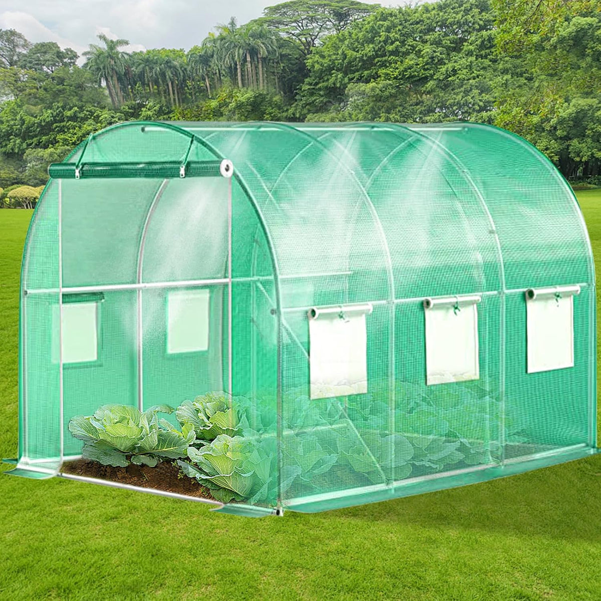 kanagawa 10'x7'x 7' walk-in tunnel greenhouse with watering, main product view