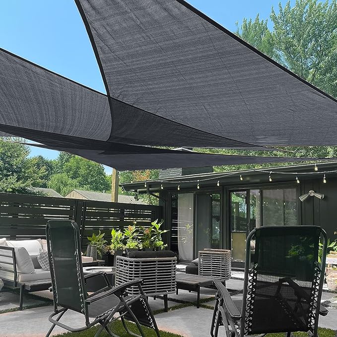 LOVE STORY Custom Size 12'x18'x21.6' Graphite Grey Sun Shade Sail Right Triangle Sunshade Fabric Awning Canopy for Patio Backyard Carport Pergola (Customized)