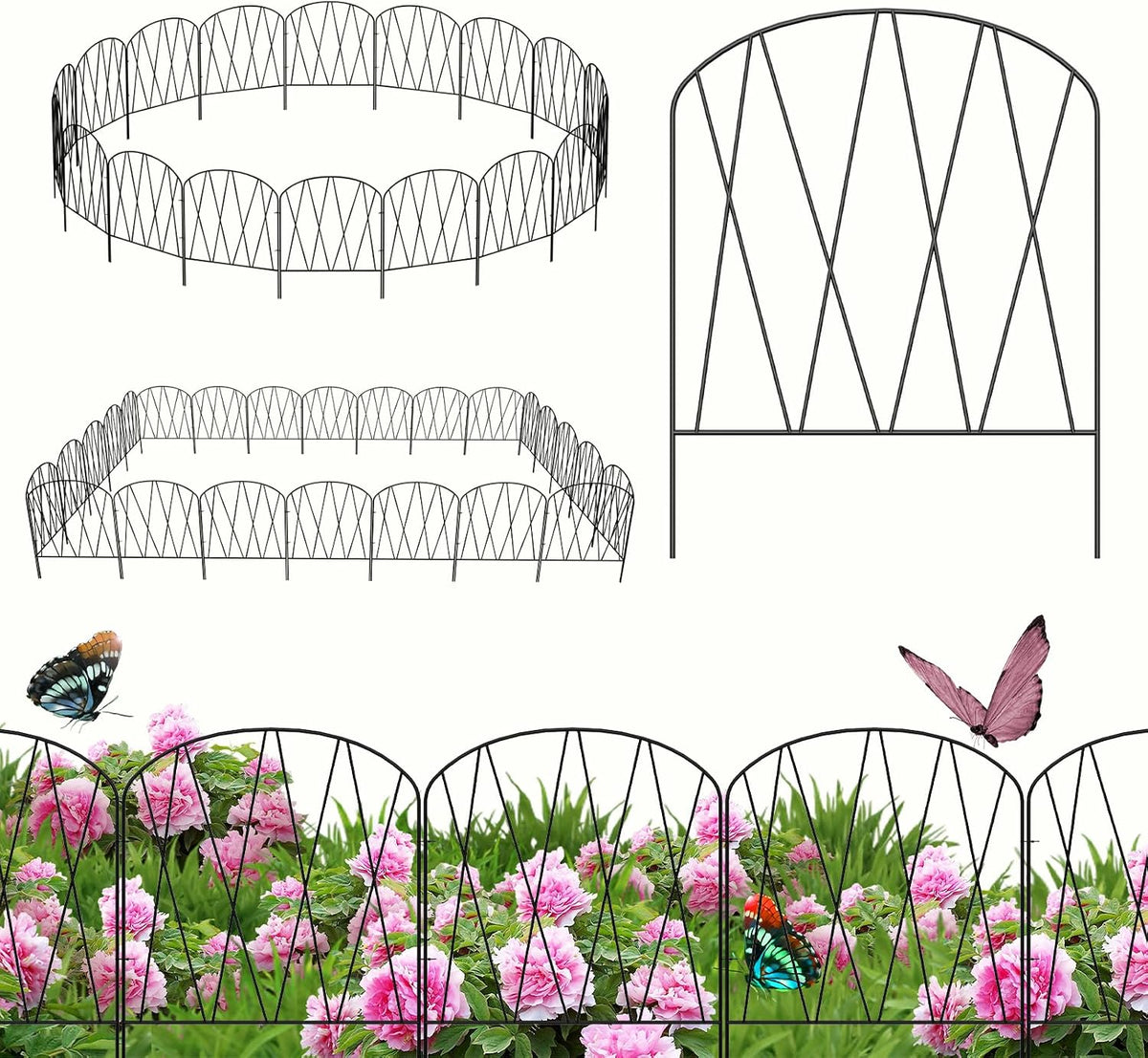 24 packs decorative garden fence 24.8ft (l) x, main product view