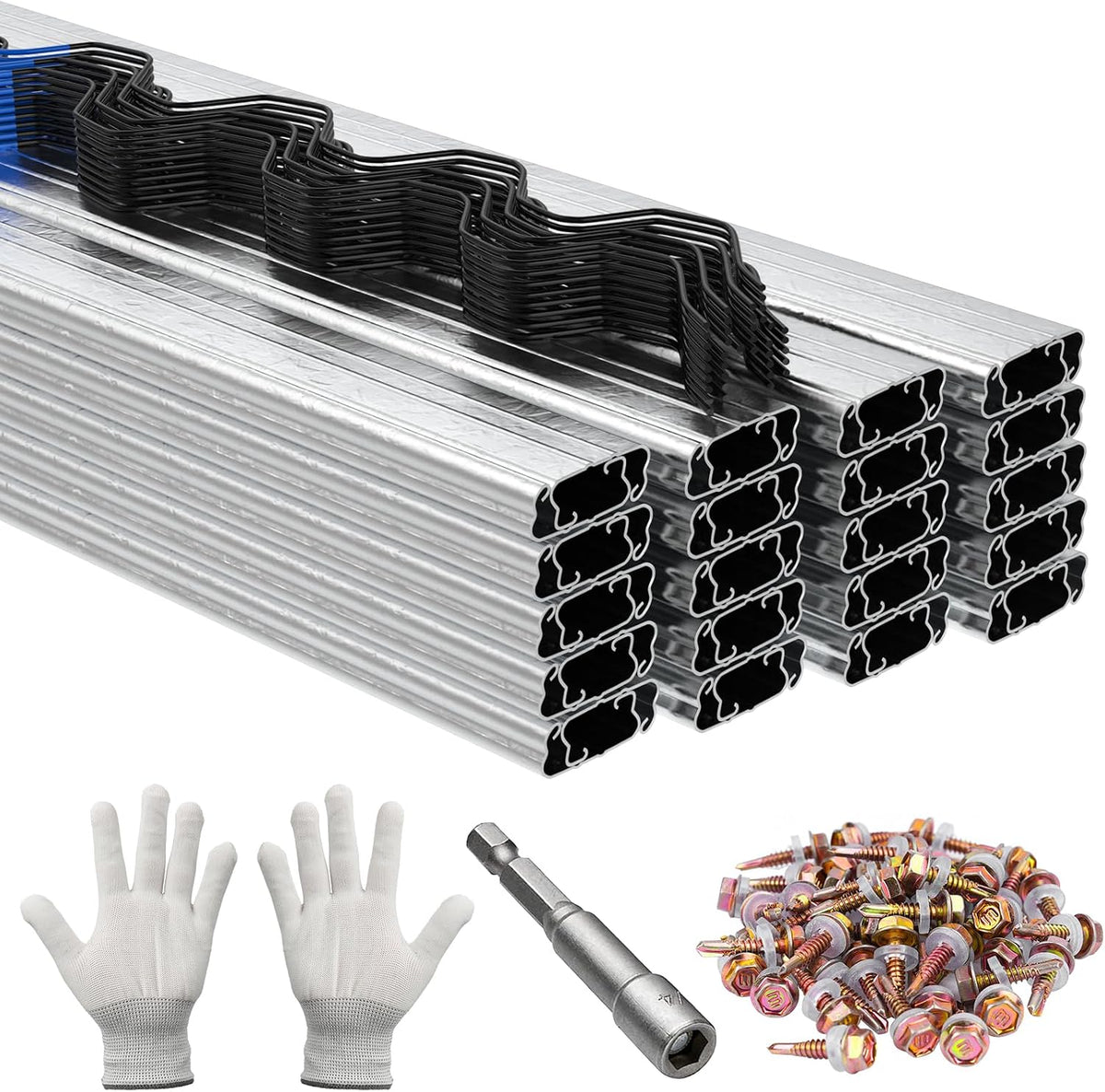3.28ft greenhouse wiggle spring wire and lock channel, main product view