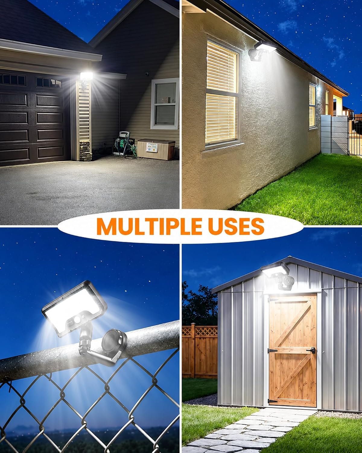 luhlee magnetic solar lights outdoor,600lm motion sensor wall, package contents