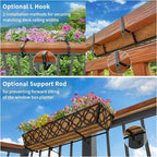 Y&M 30 inch Window Planter Box 2Pcs Iron Window Deck Railing Planter with Coco Liner, Metal Horse Troughs Fence Planter for Outdoor Balcony Rail Fence Porch Patio