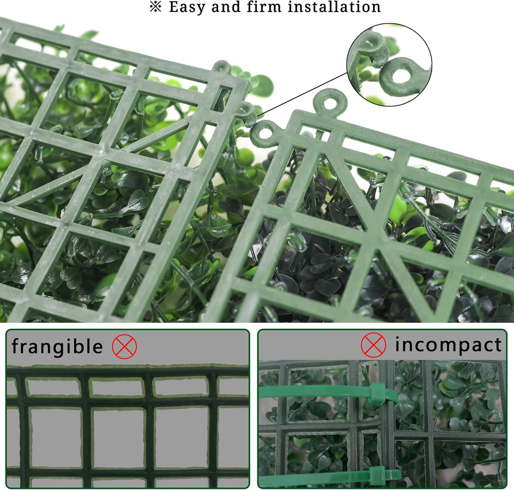 bybeton 40"x160"(43sqft) ivy privacy fence uv-anti boxwood grass, close-up detail