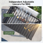 aoxun louvered pergola 8x5, outdoor grill pergola with, side view