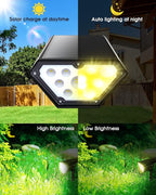 Biling Solar Spot Lights Outdoor, Bright 700 Lumen Solar Outdoor Lights IP67 Waterproof Adjustable Landscape Spotlights for House Tree Patio Pathway Yard Garden Driveway - Warm White(4 Pack)