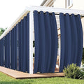 Outdoor Curtains for Patio Waterproof 6 Panels - Windproof, Privacy, Weatherproof Outside Drapes for Gazebo Pergola Porch, Grommet Top and Tab Bottom, 54x108 Inch, Navy