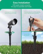 EDISHINE Low Voltage LED Landscape Lights with 35° Beam Angle, 3.2W 240LM 3000K Outdoor Landscape Lighting, CRI 80, Waterproof SpotLights for Trees, House, Yard, Garden, ETL Listed, 4 Pack
