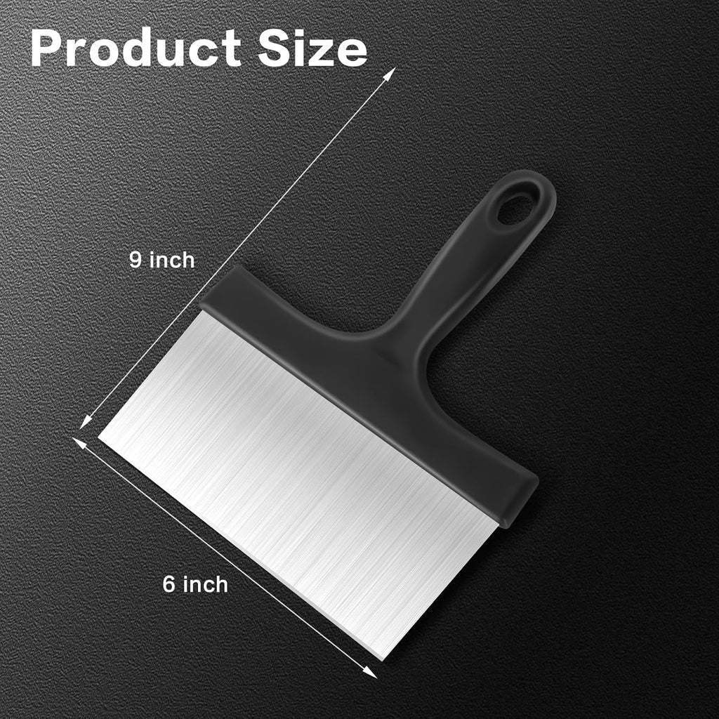 Heavy Duty Grill Scraper, 3-in-1 Stainless Steel Griddle Scraper | Comfort Grip Handle, Griddle Scraper for Blackstone Grill Accessories, Ideal for Flat Top Grill & Outdoor Barbecue Tools