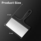 Heavy Duty Grill Scraper, 3-in-1 Stainless Steel Griddle Scraper | Comfort Grip Handle, Griddle Scraper for Blackstone Grill Accessories, Ideal for Flat Top Grill & Outdoor Barbecue Tools