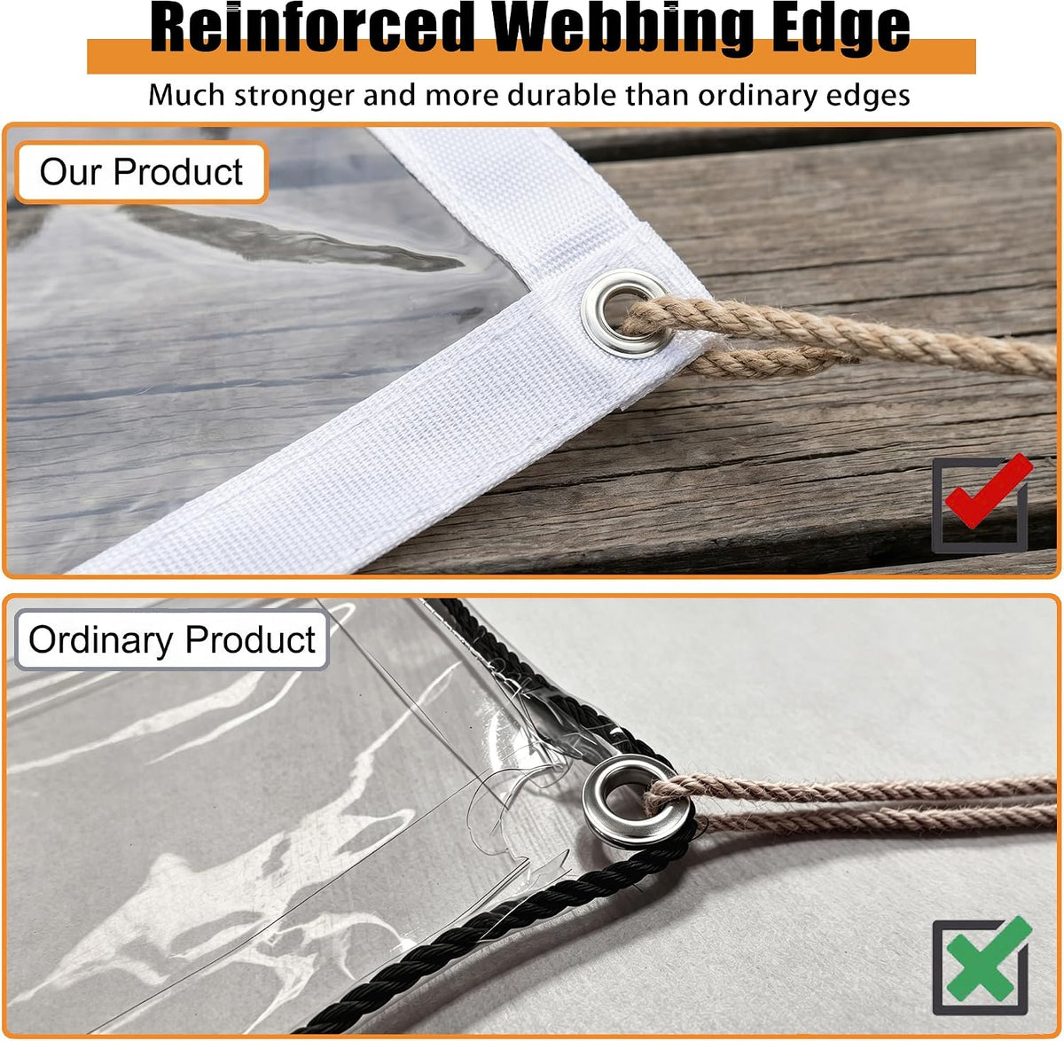 clear tarps heavy duty waterproof vinyl patio tarp showing dimensions