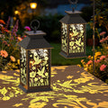 Hummingbird Solar Lanterns Outdoor Waterproof, Black 13.25 in Decor