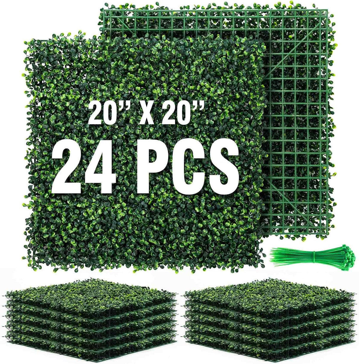 kaszoo 24 pack 20"x20" grass wall panels, main product view