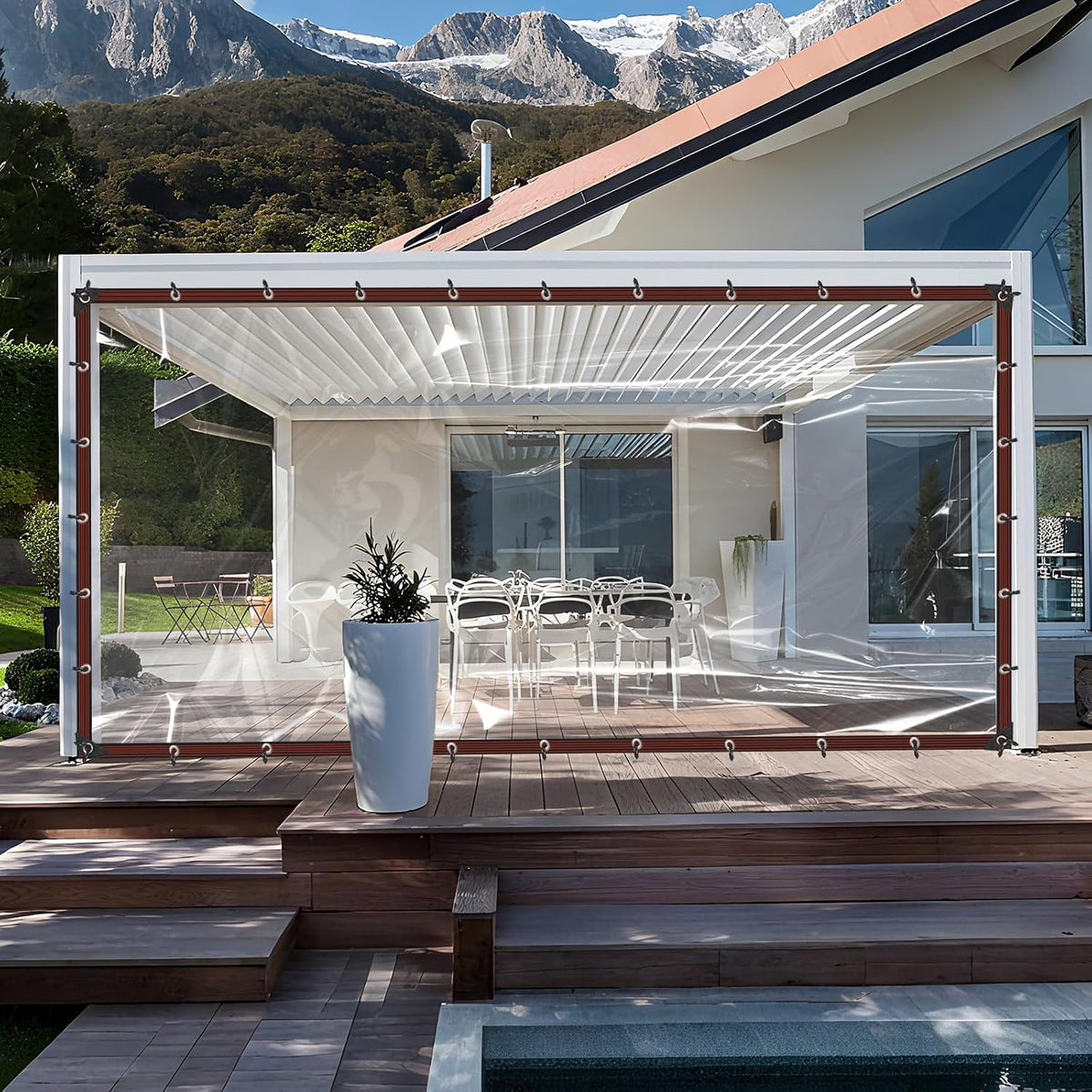 6.6x15ft clear waterproof tarps increase grommets, 33ft windproof, main product view