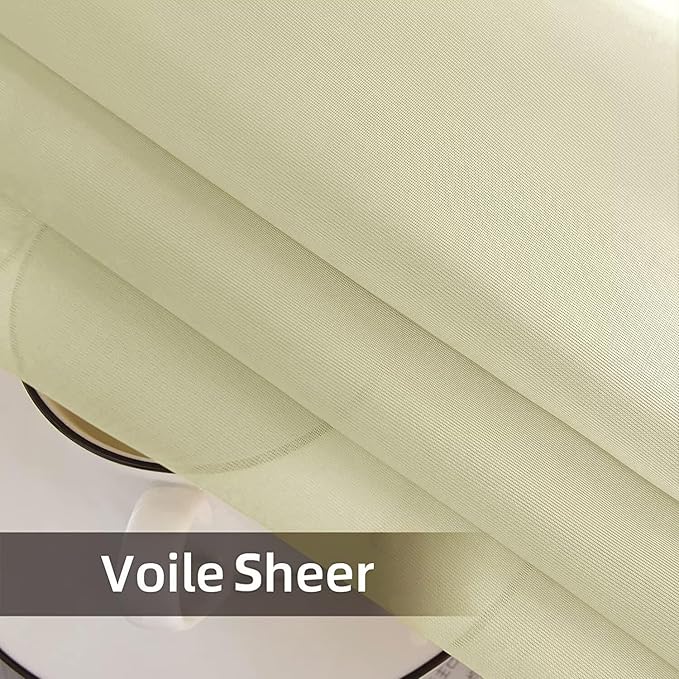 SpaceDresser Waterproof Outdoor Sheer Curtains for Patio - 2 Panels Rod Pocket Indoor Voile Sheer Curtain for Living Room,52W x 120L inch,Sage Green