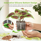 MIXC Thickened Clear Nursery Pots with Silicone Base for Easy Transplant 30 Packs 4 Inch, Transparent Plant Pot Reusable Seedling Pots for Vegetable Propagation, Root Cutting, Seed Starting, Green