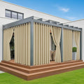 Extra Wide Outdoor Curtains Waterproof for Patio - 6 Panels Privacy Weatherproof Outside Curtains with Grommets for Gazebo, Pergola, Porch, Cabana, Balcony, 110 x 108 Inch, Cream