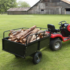 vevor heavy duty atv trailer steel dump cart, front angle view