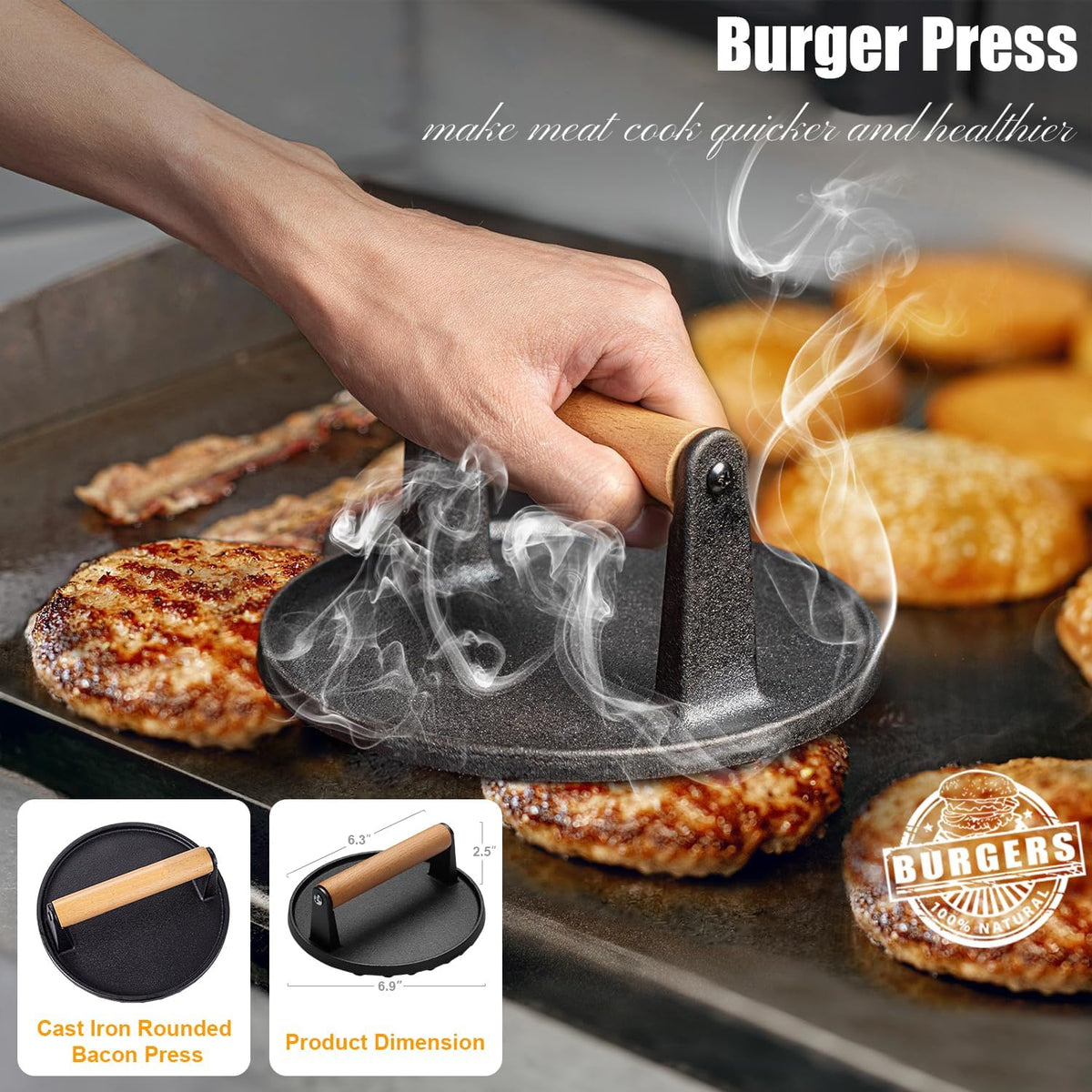 grilliance 27pcs griddle accessories kit for blackstone, professional shown in use