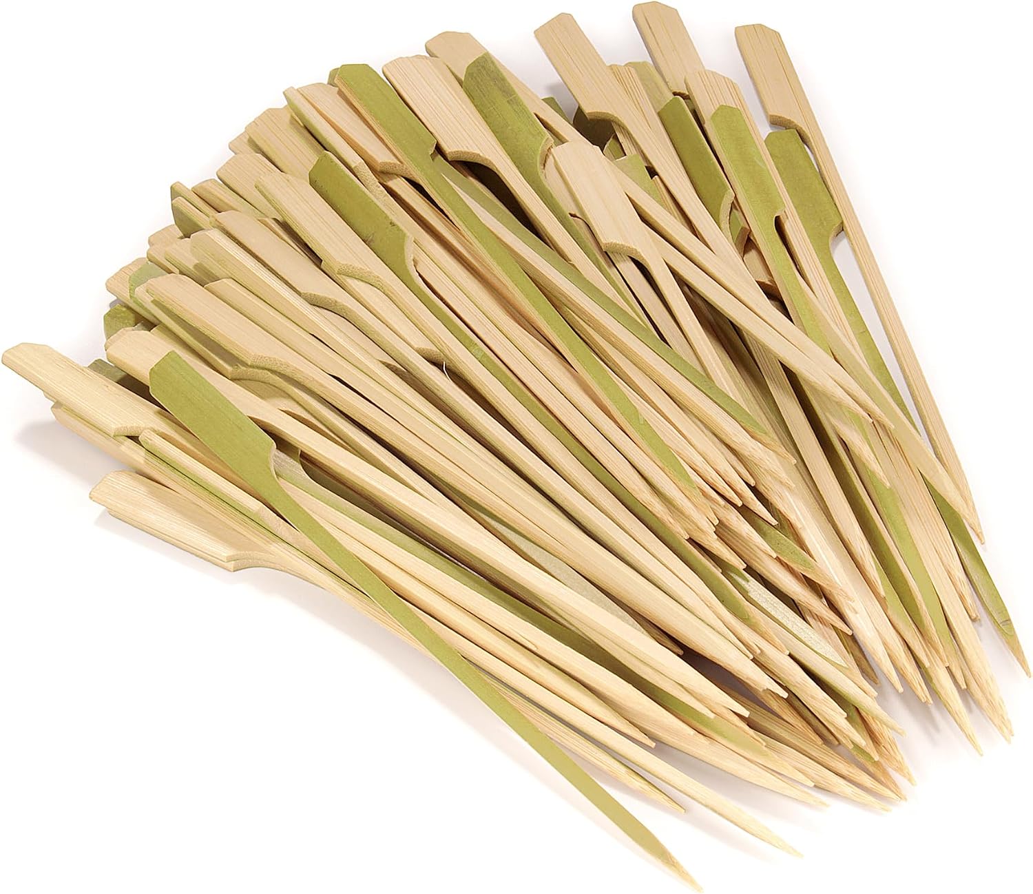 BambooMN 2.7" Bamboo Paddle Pick Skewers for Food, Drinks, Appetizers - 10,000 Pieces