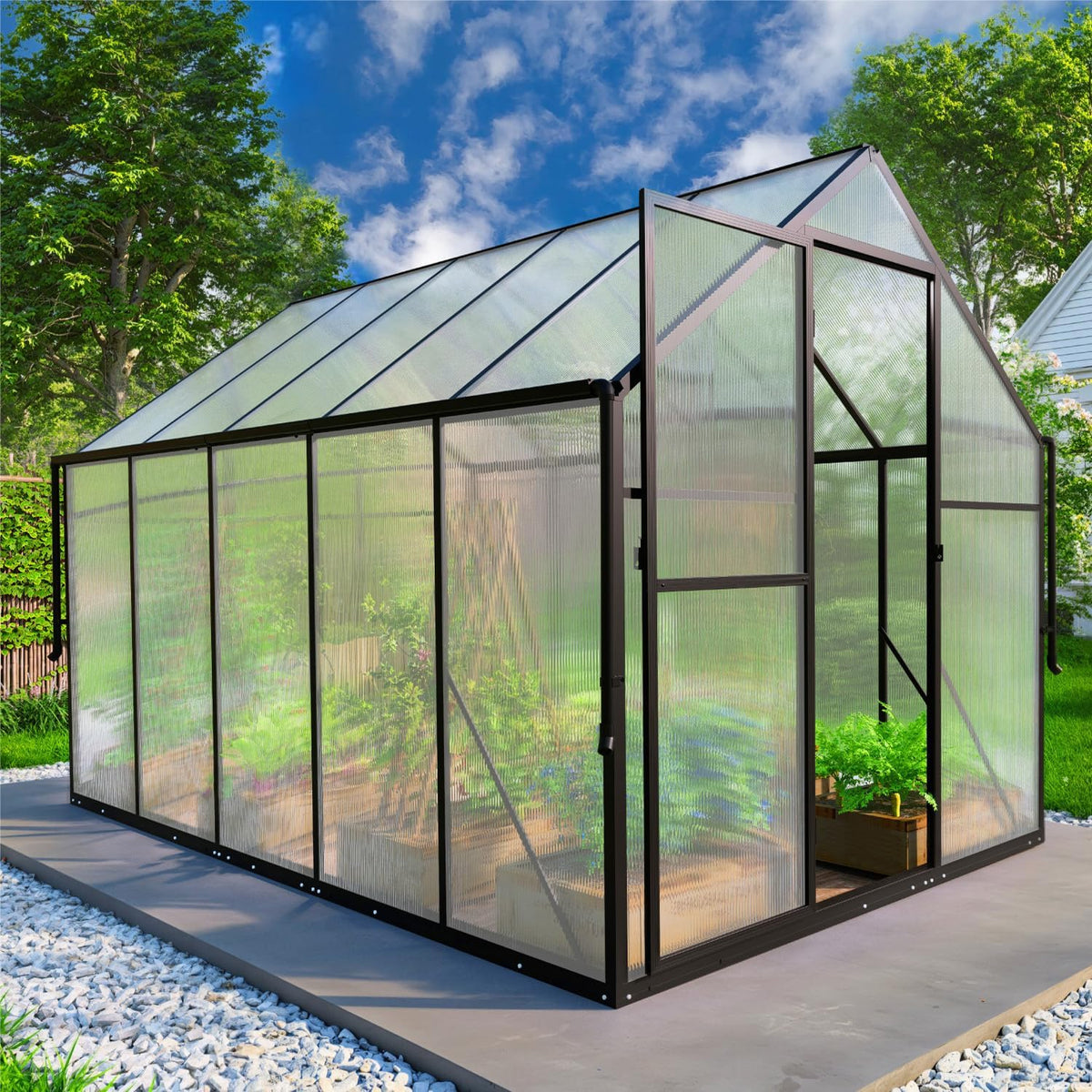 6x10 ft greenhouse for outdoors, polycarbonate green house, main product view