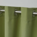 NICOLE MILLER NEW YORK Canvas Indoor/Outdoor Grommet Top Curtain Panel Pair, 54"x108", Green Apple