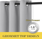 NICETOWN Blackout Silver Grey Living Room Curtain - Grommet Solid Thermal Insulated Sound Reducing Room Darkening Privacy Doorway Curtain for Bedroom (1 Panel, W52 x L78)