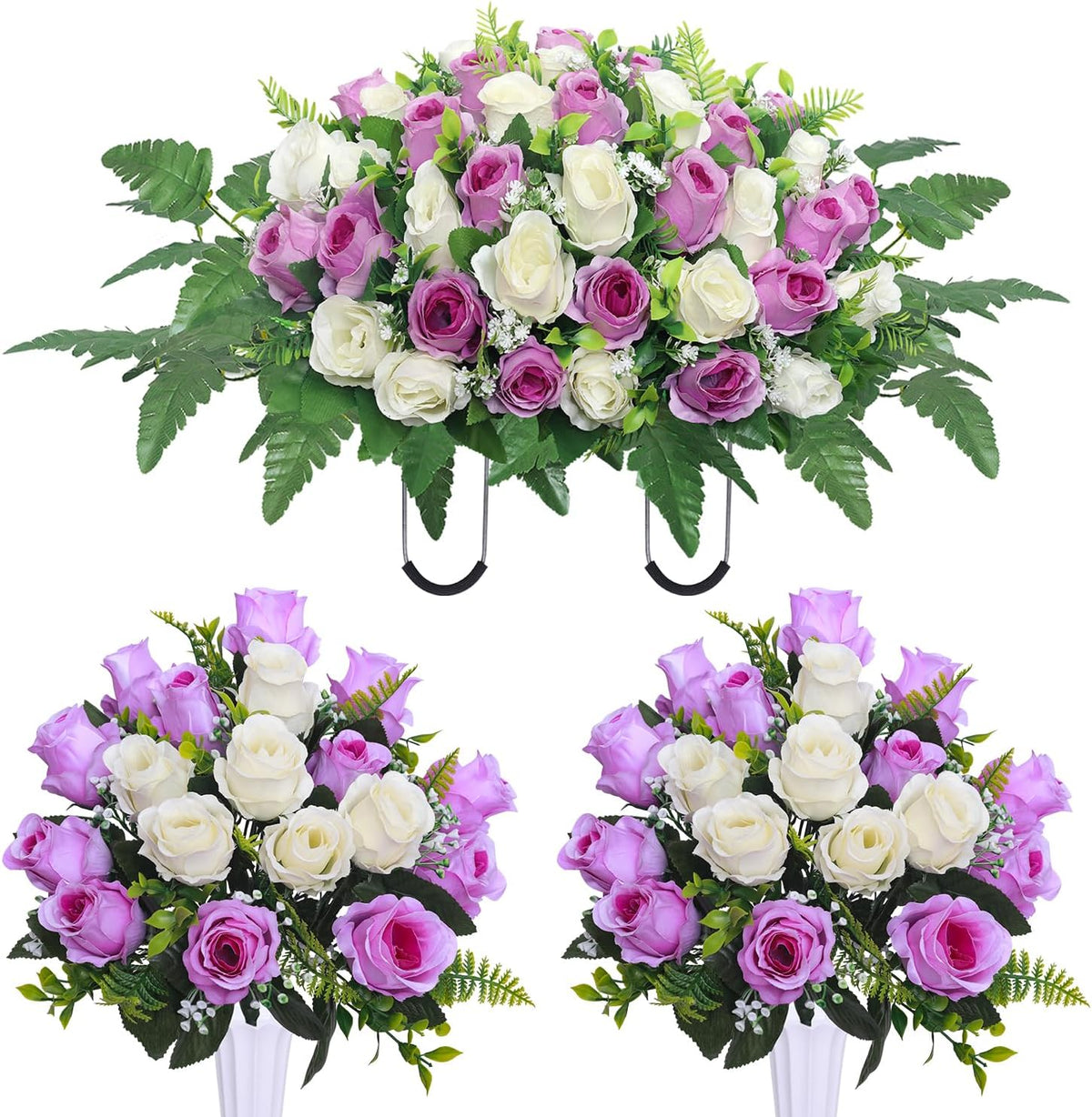 artificial cemetery flower saddles, cemetery memorial flowers with, main product view